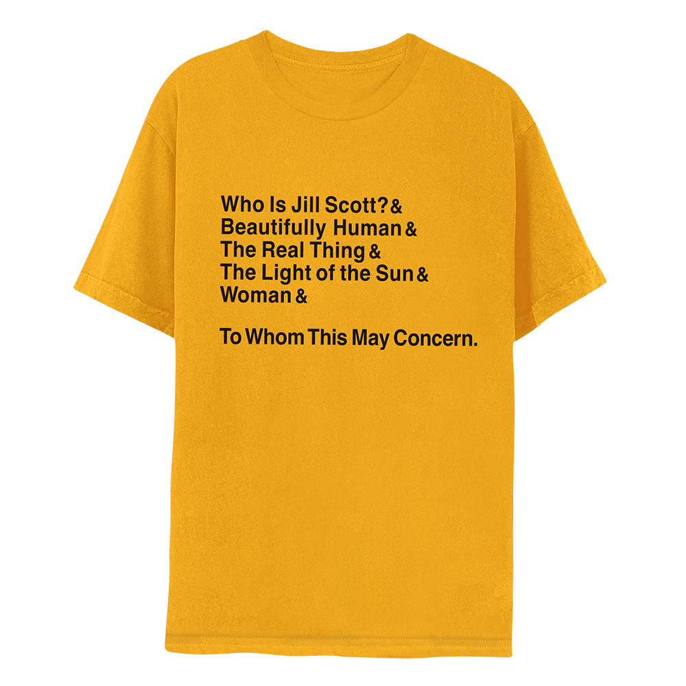 Jill Scott Album List Tee - Gold
